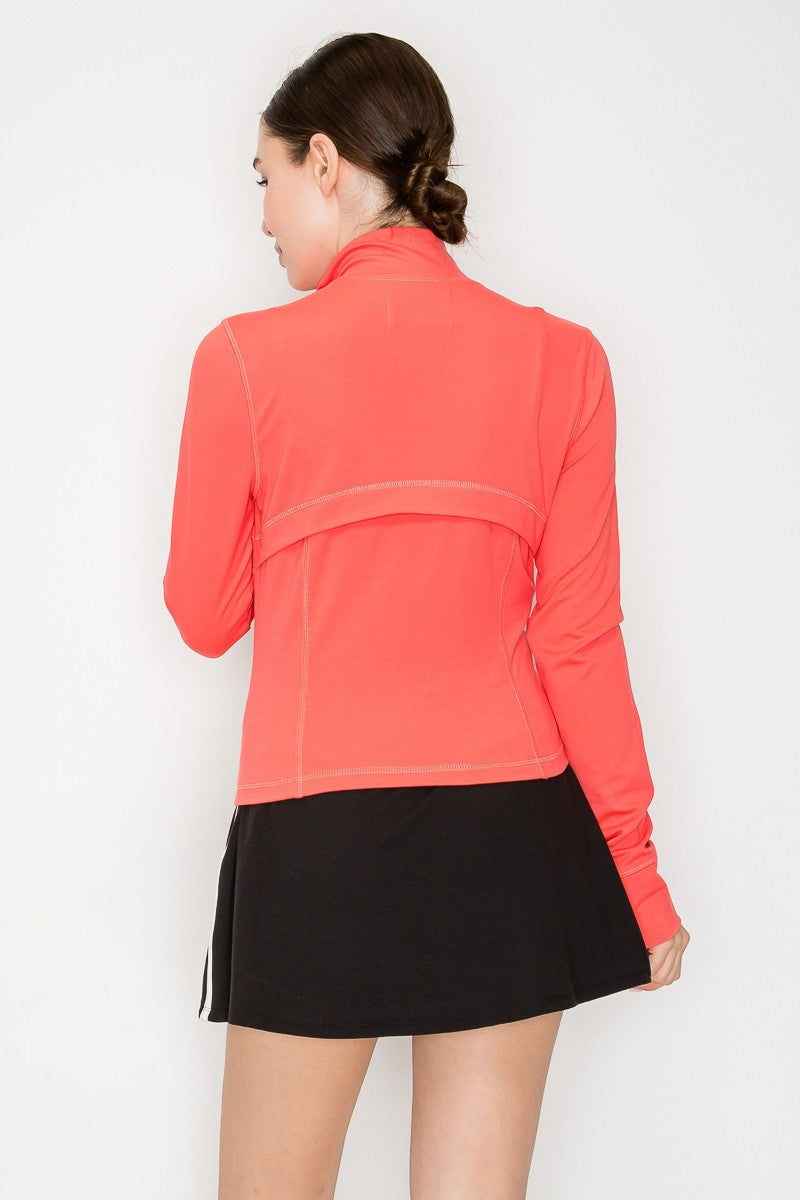 Zip-up Mock Streamlined Crop Jacket