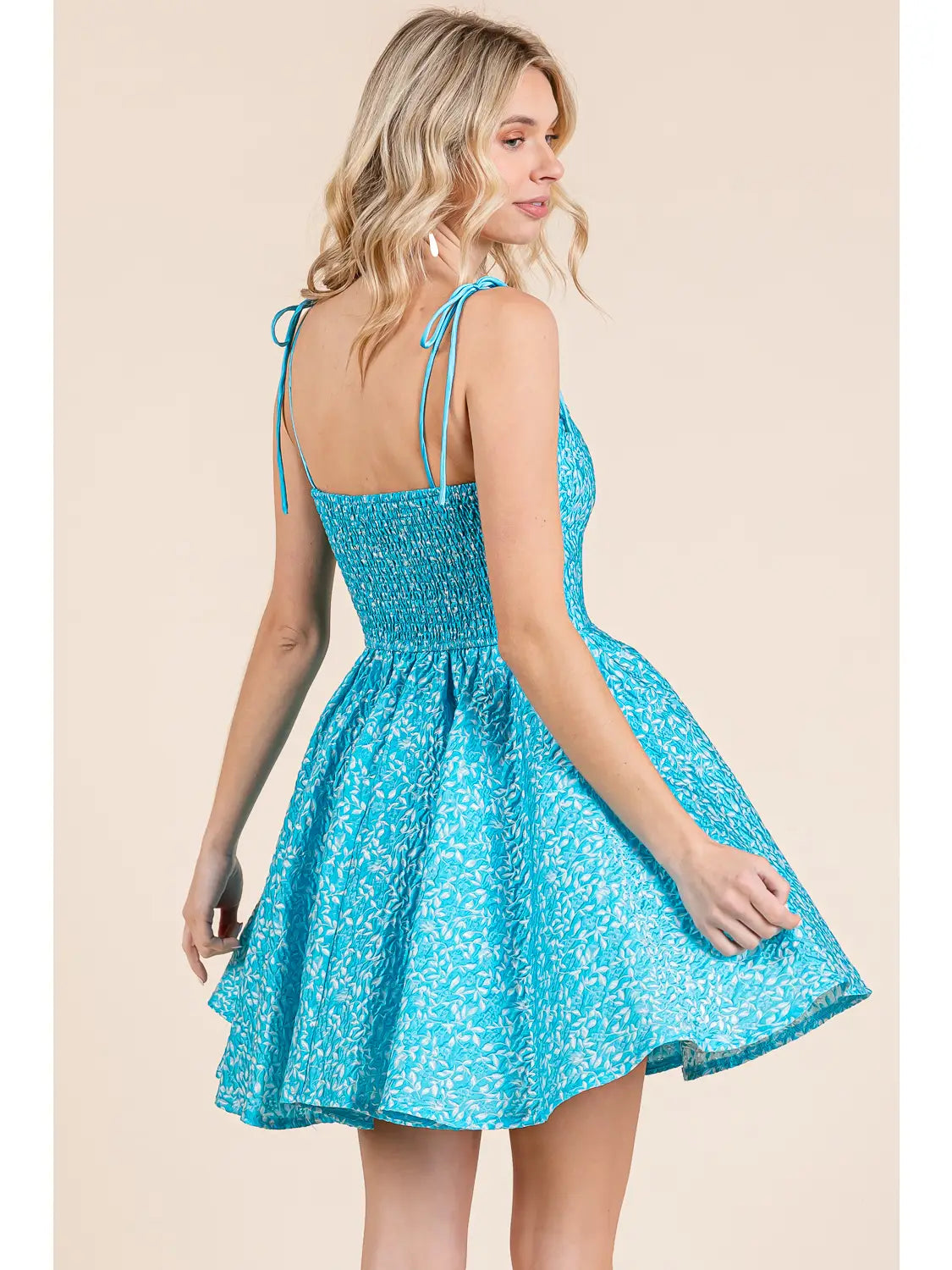 Floral Jacquard Skater Mini Sundress