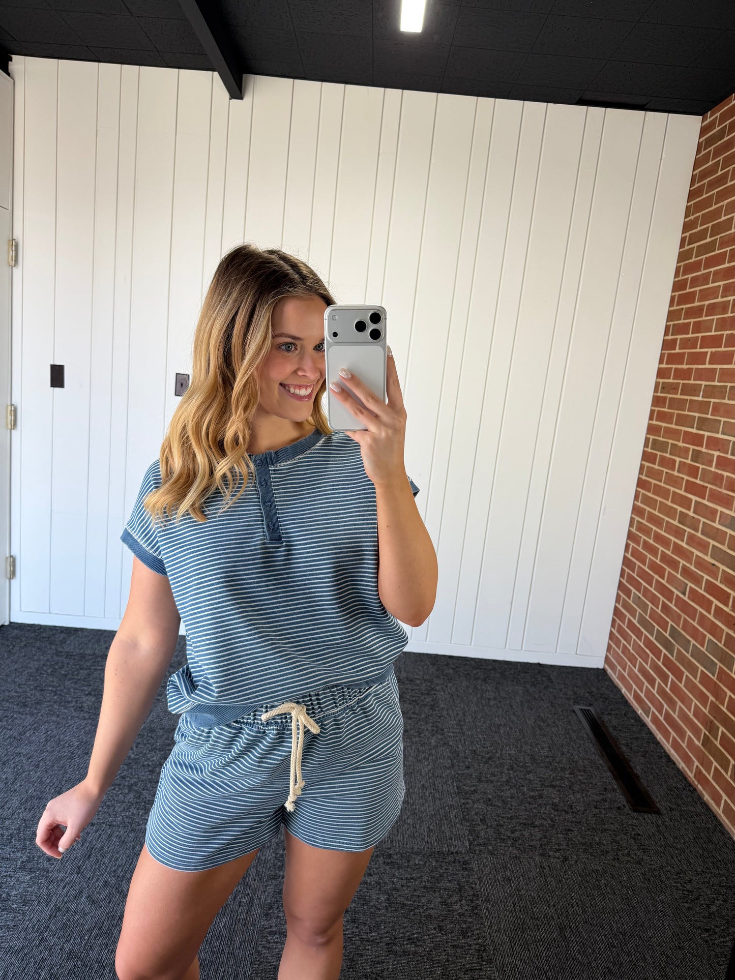 WASHED STRIPE KNIT SET