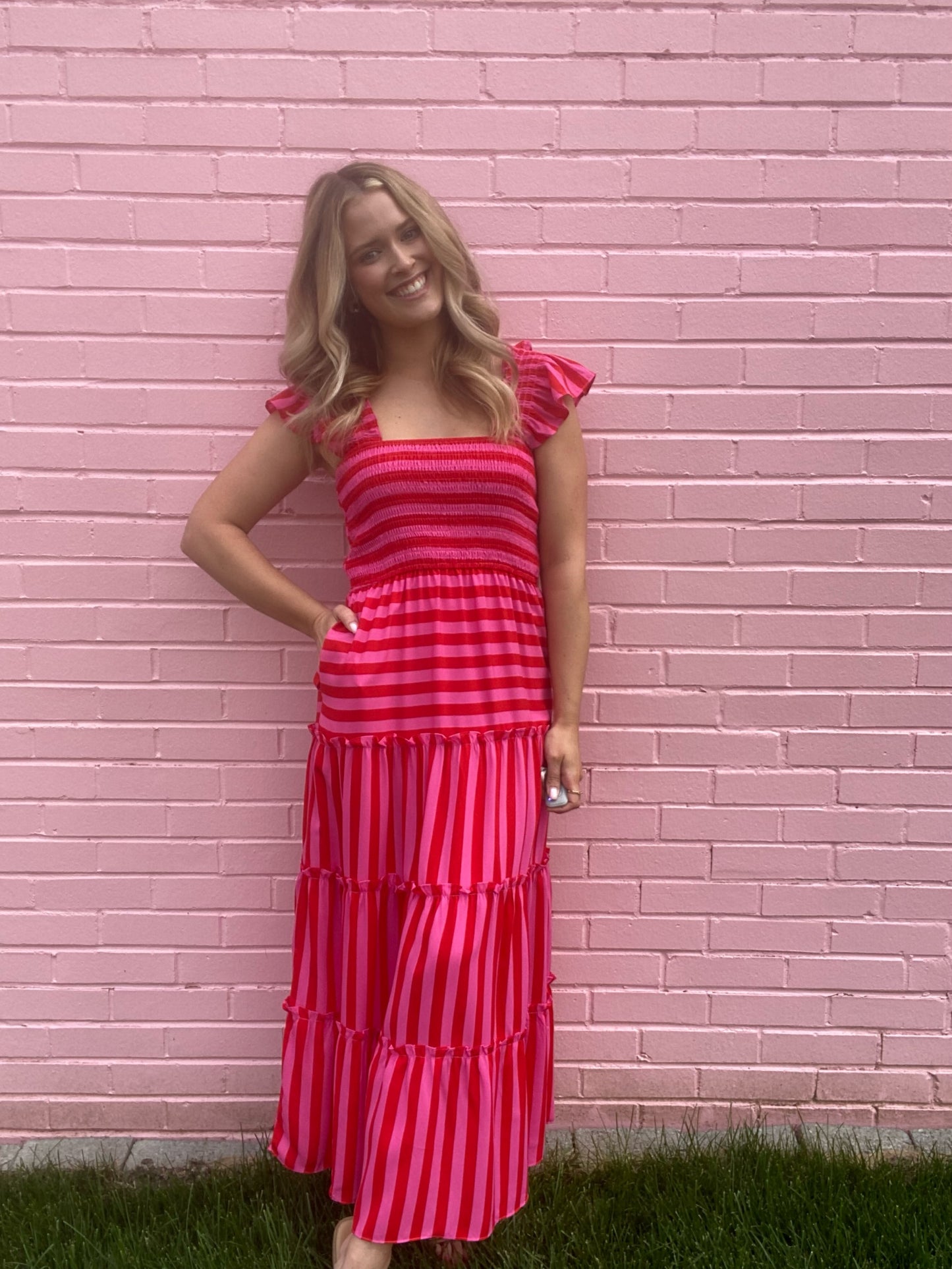 Rose Stripe Dress