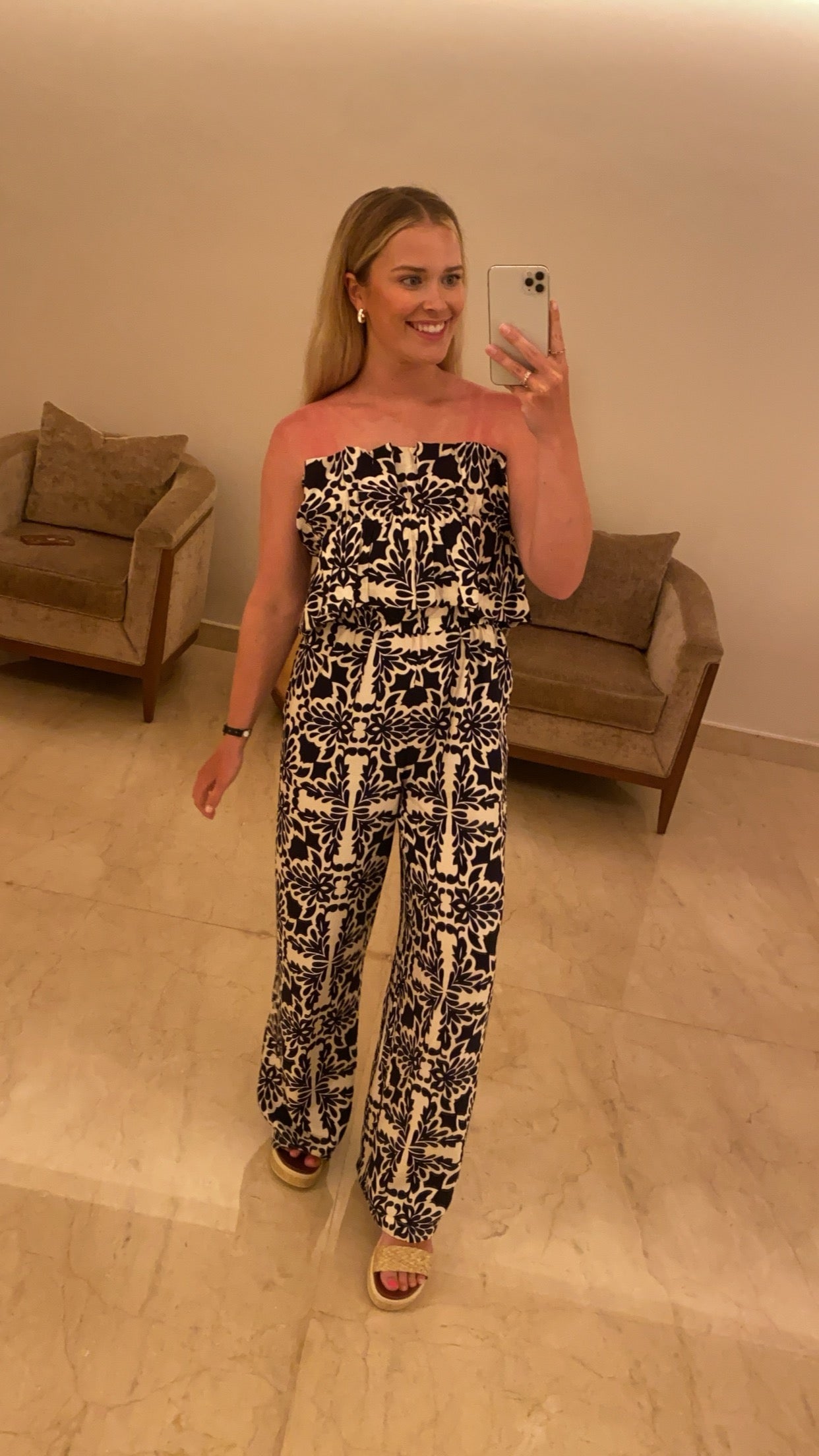 Strapless Wide Leg Jumpsuit