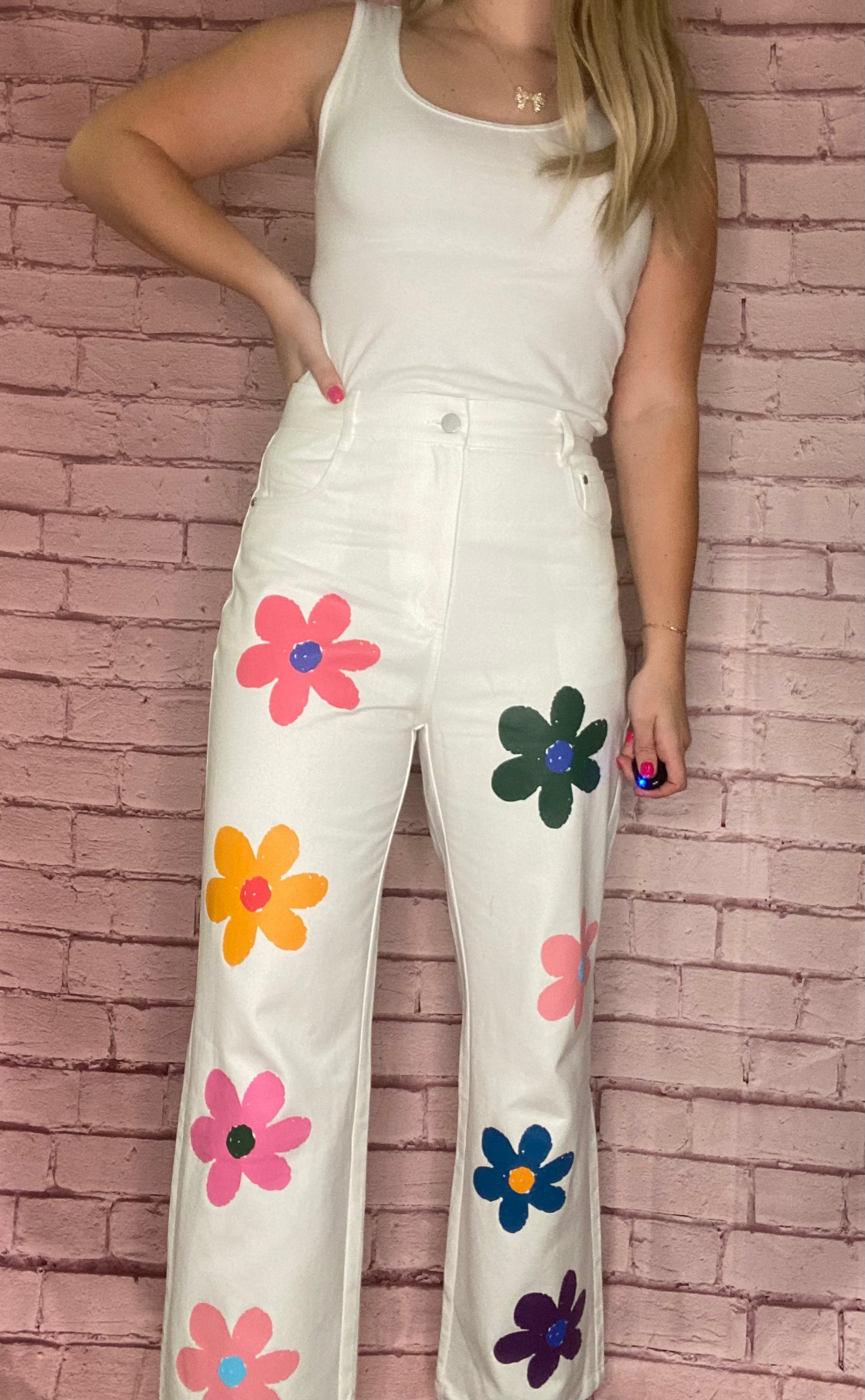 Colorful Flower Printed Pants