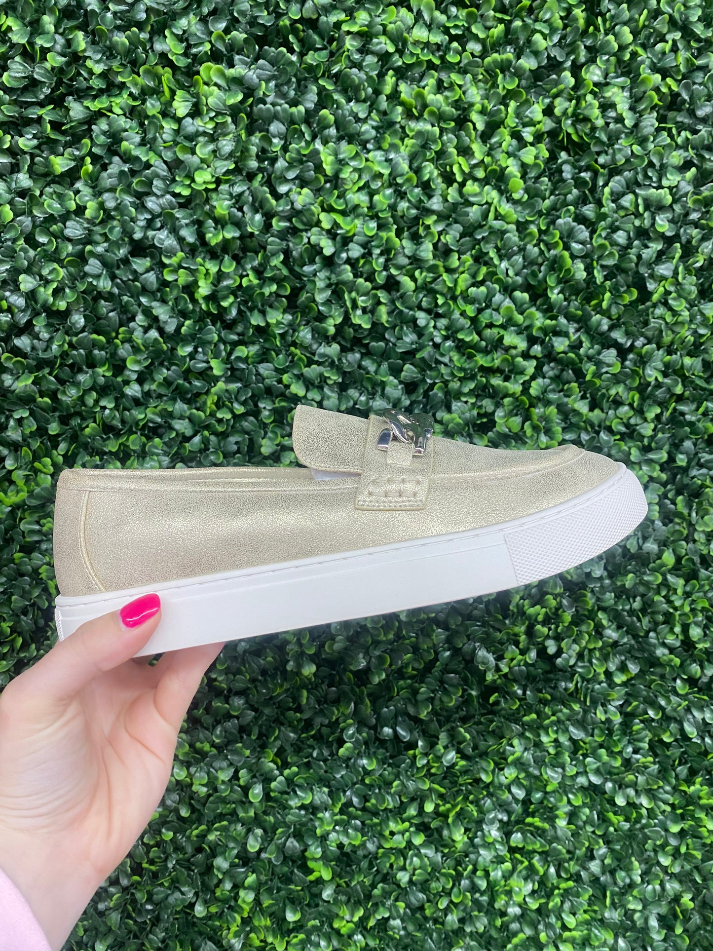 Gold Chain Reaction Slip On