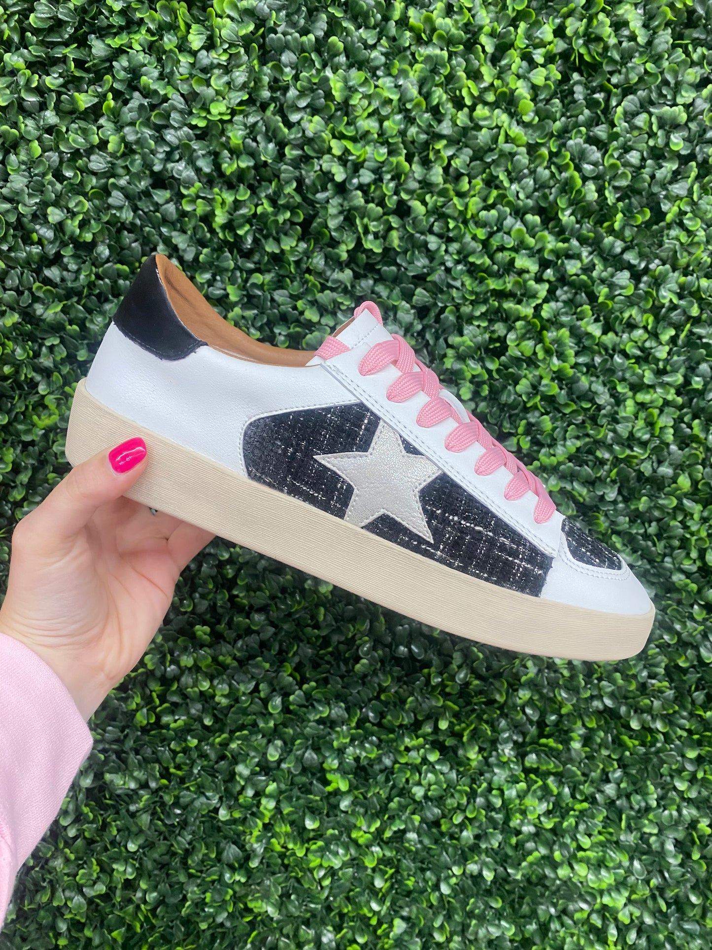 Black Tweed Sneakers