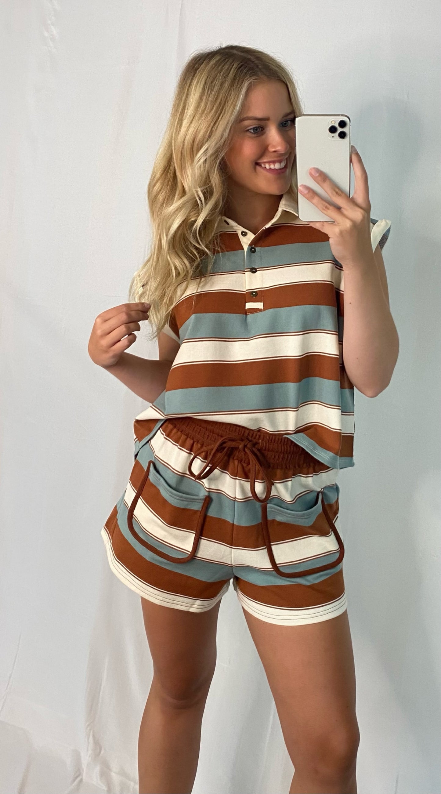 Mocha Sky Shorts Set