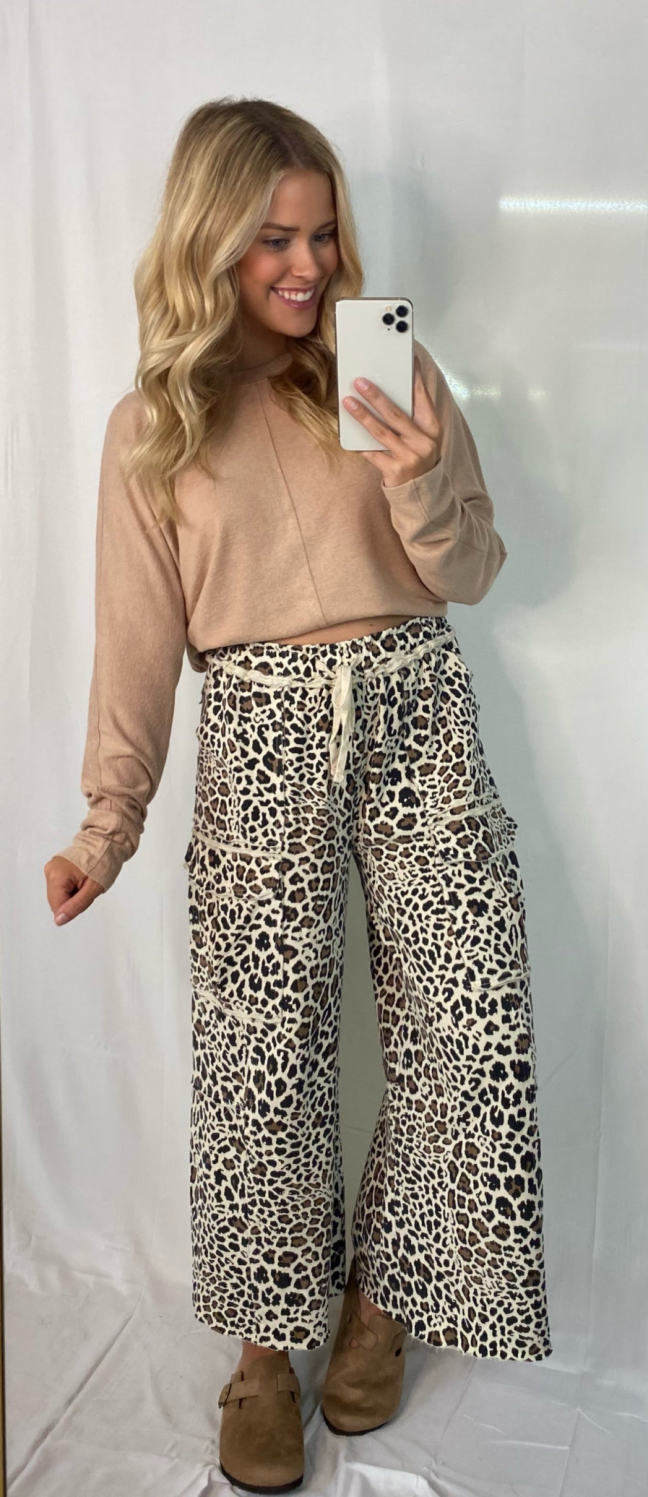 Animal Print Cargo Pants