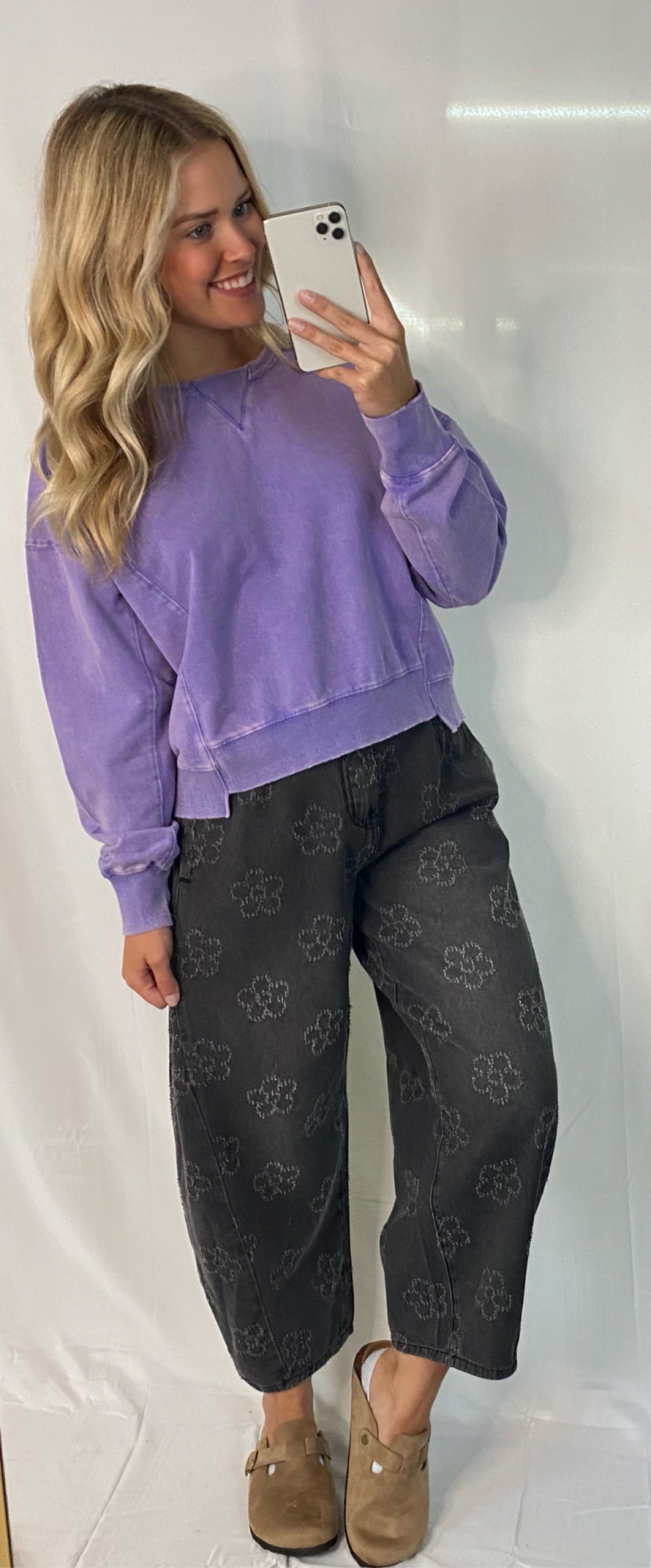 Flower Pattern Jeans
