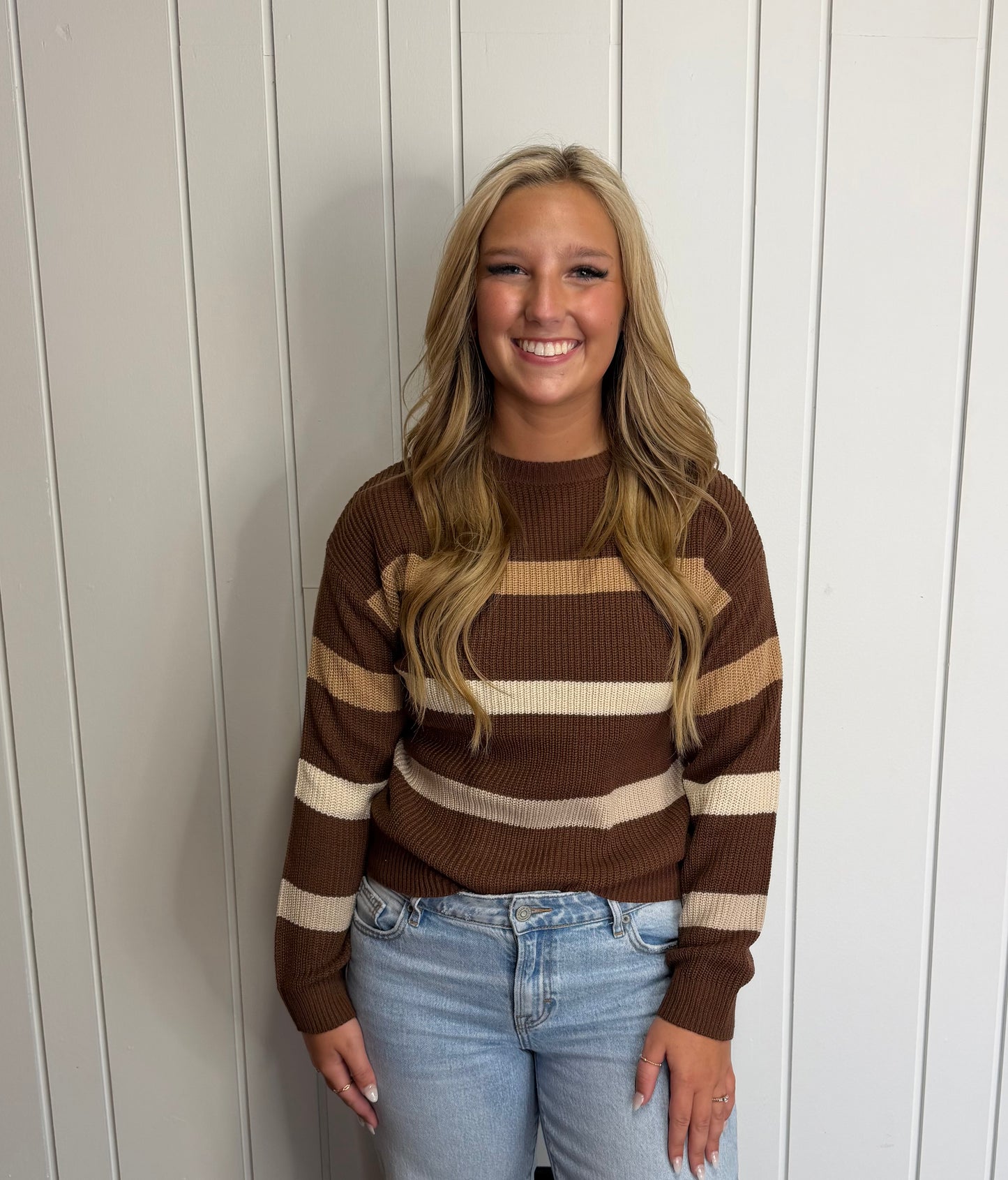 Brown Multi Stripe Sweater