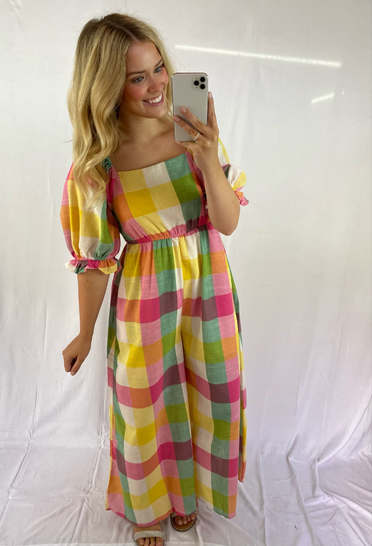 Multi Color Checkered Jumpsuit