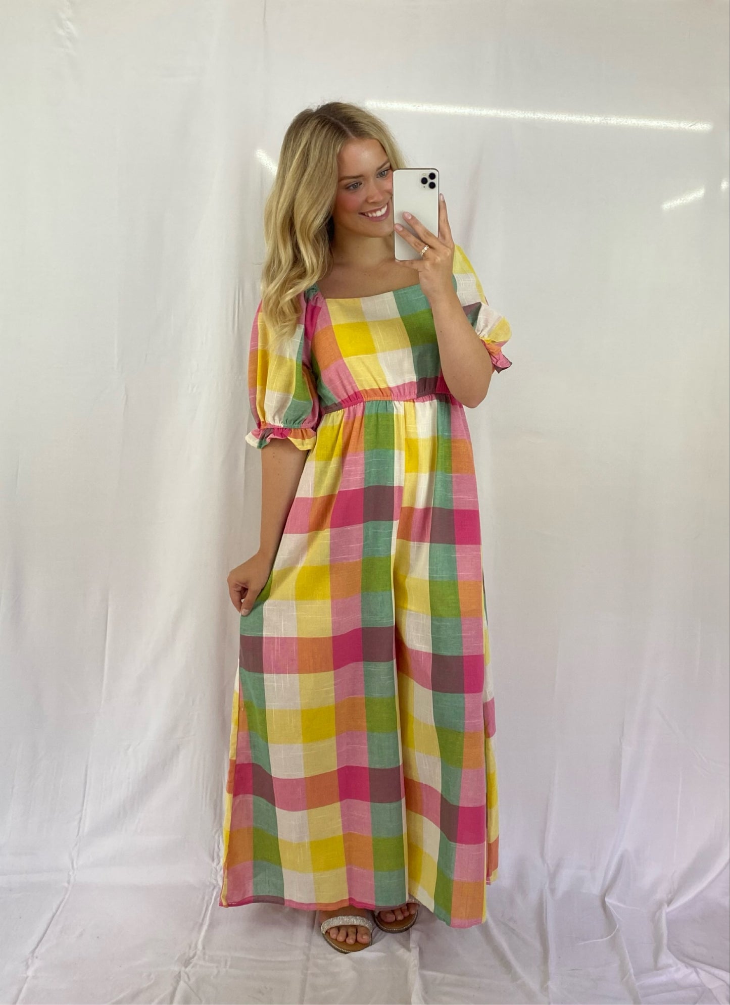 Multi Color Checkered Jumpsuit
