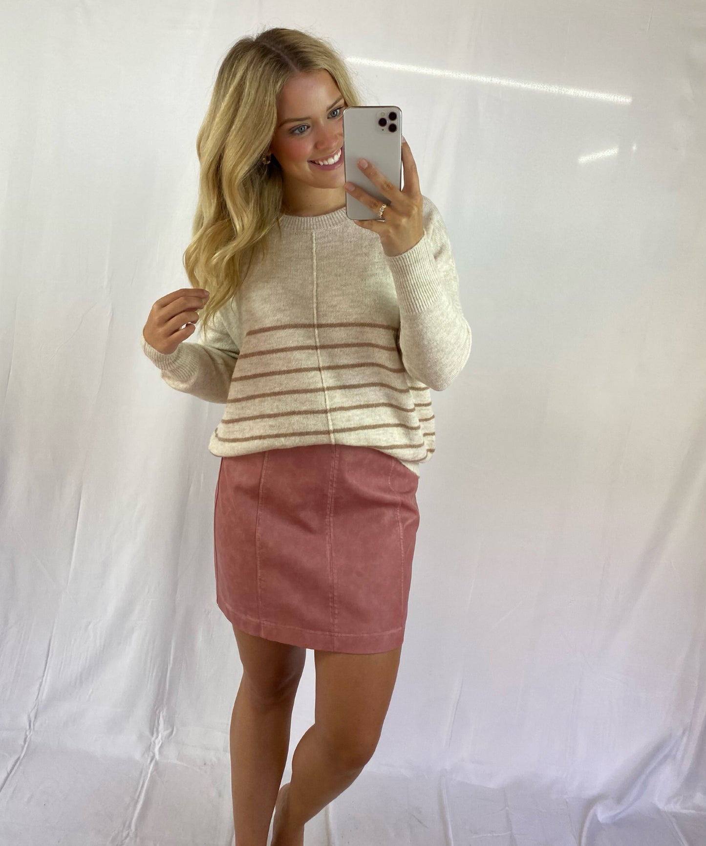 Cream Stripe Sweater