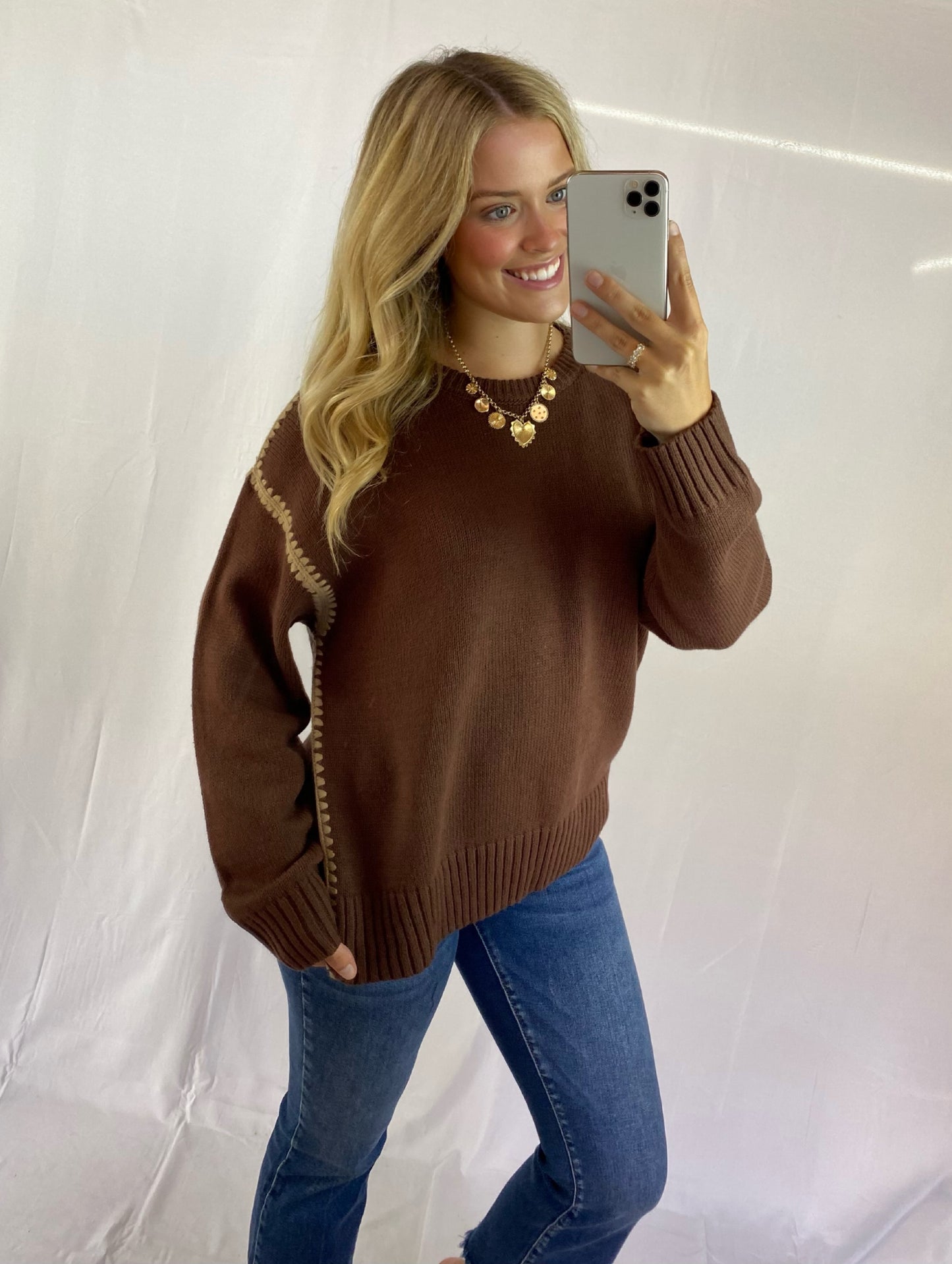 Chocolate Two-Tone Sweater