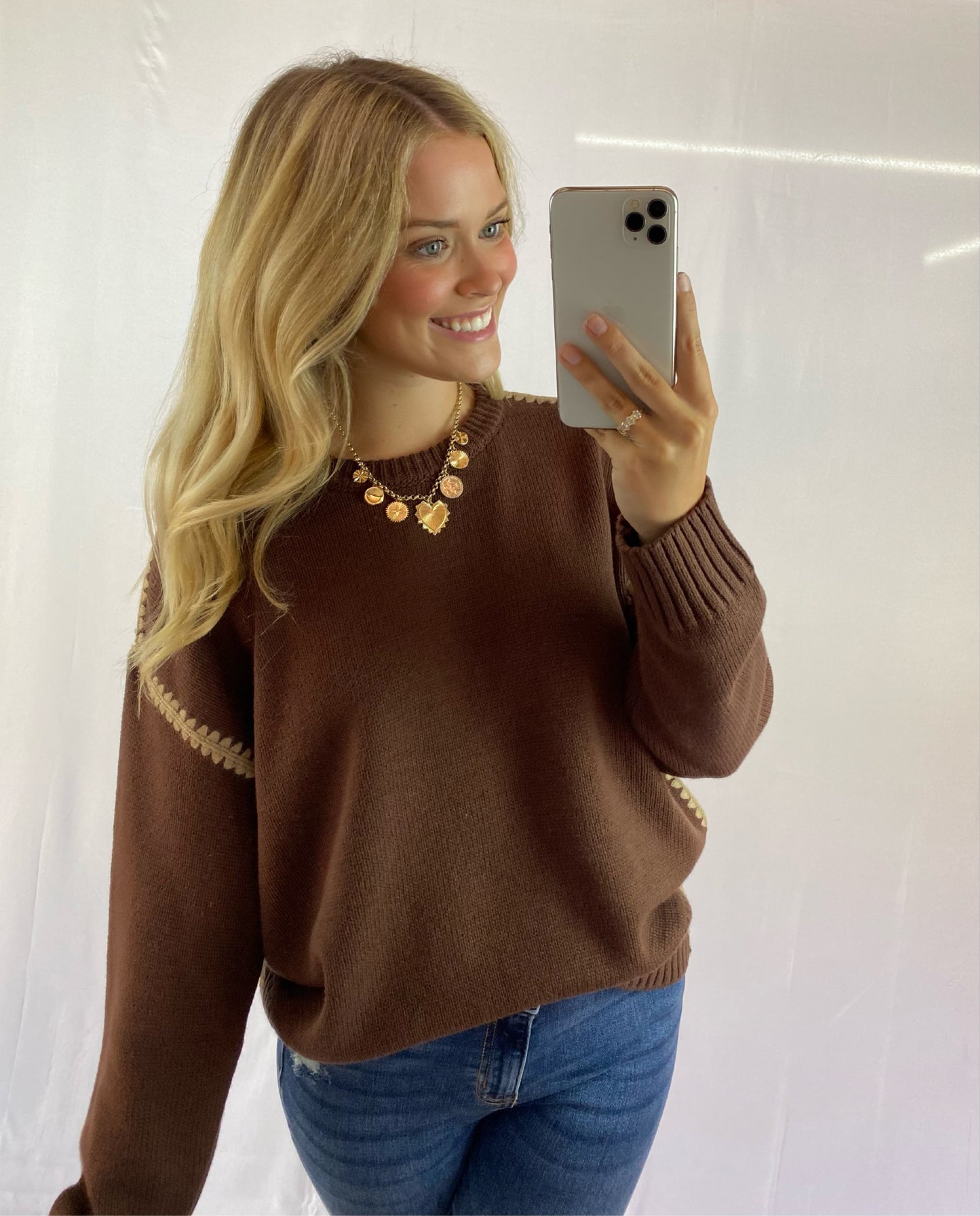 Chocolate Two-Tone Sweater