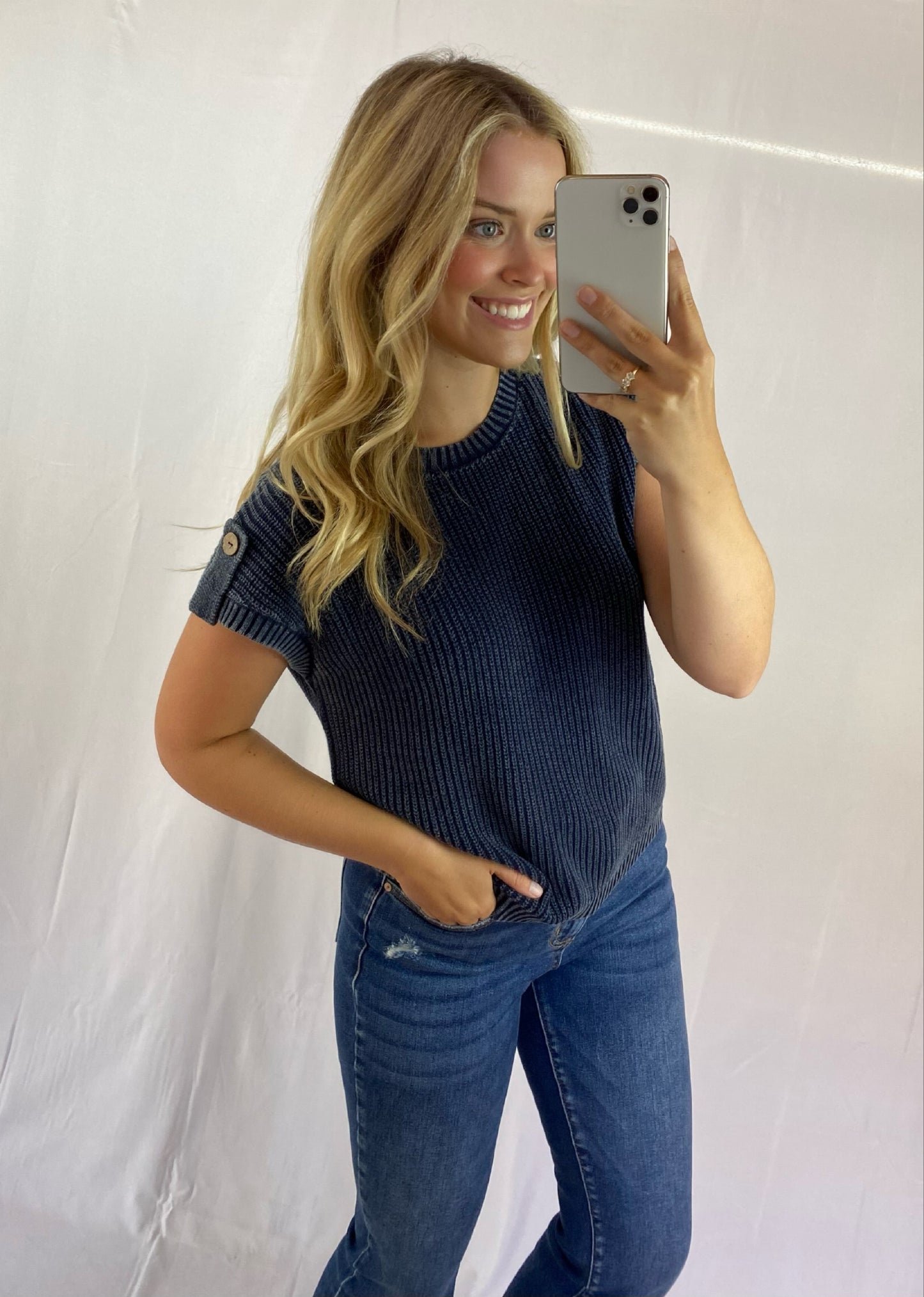 Sweater with Buttons Down the Back