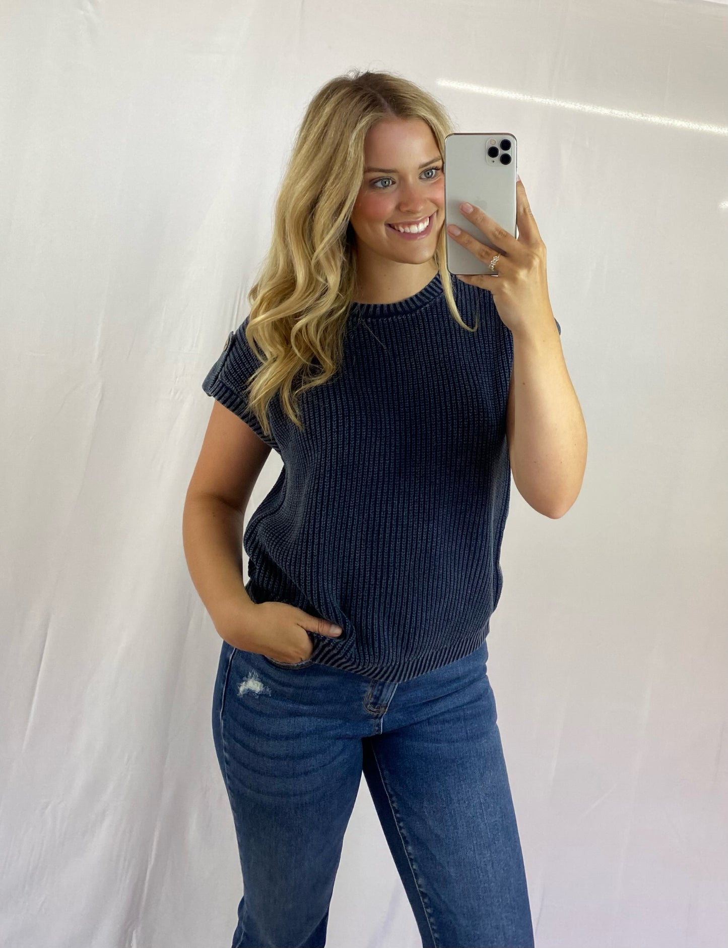 Sweater with Buttons Down the Back