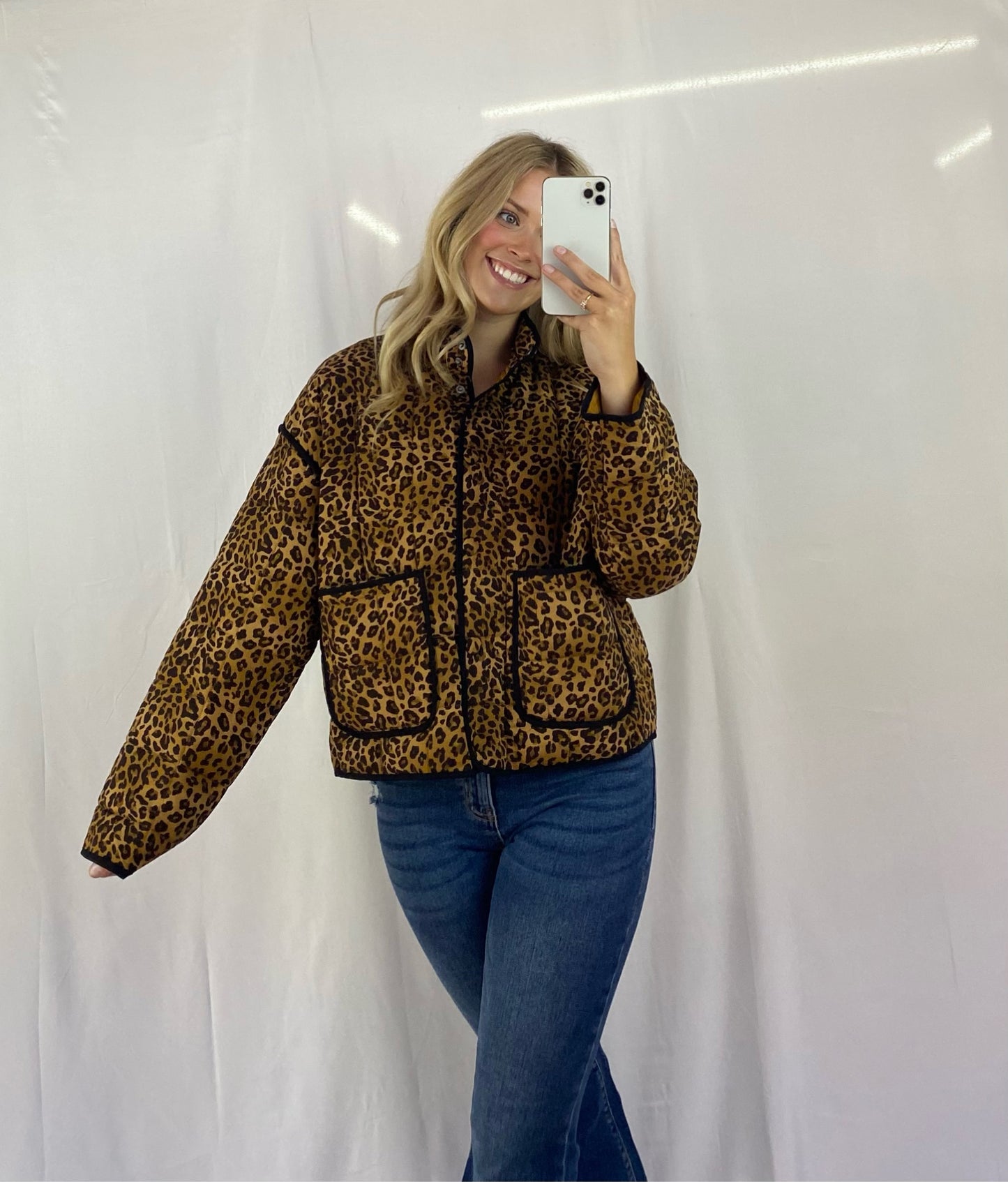 Leopard Quilted Puffer Jacket