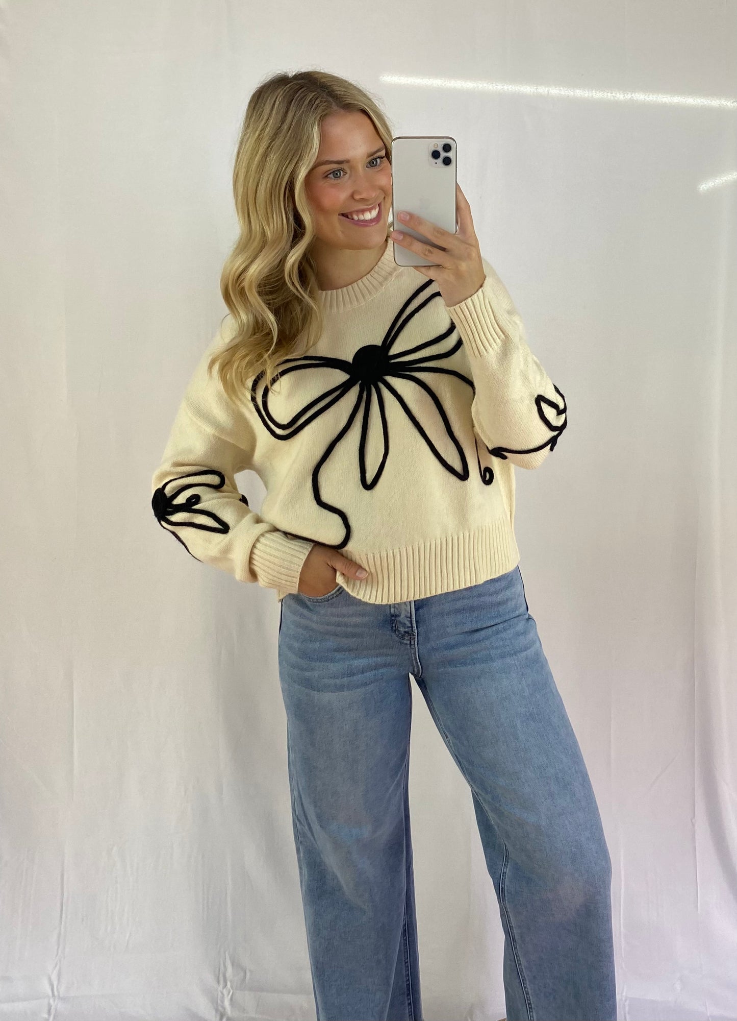 Ivory Bow Sweater