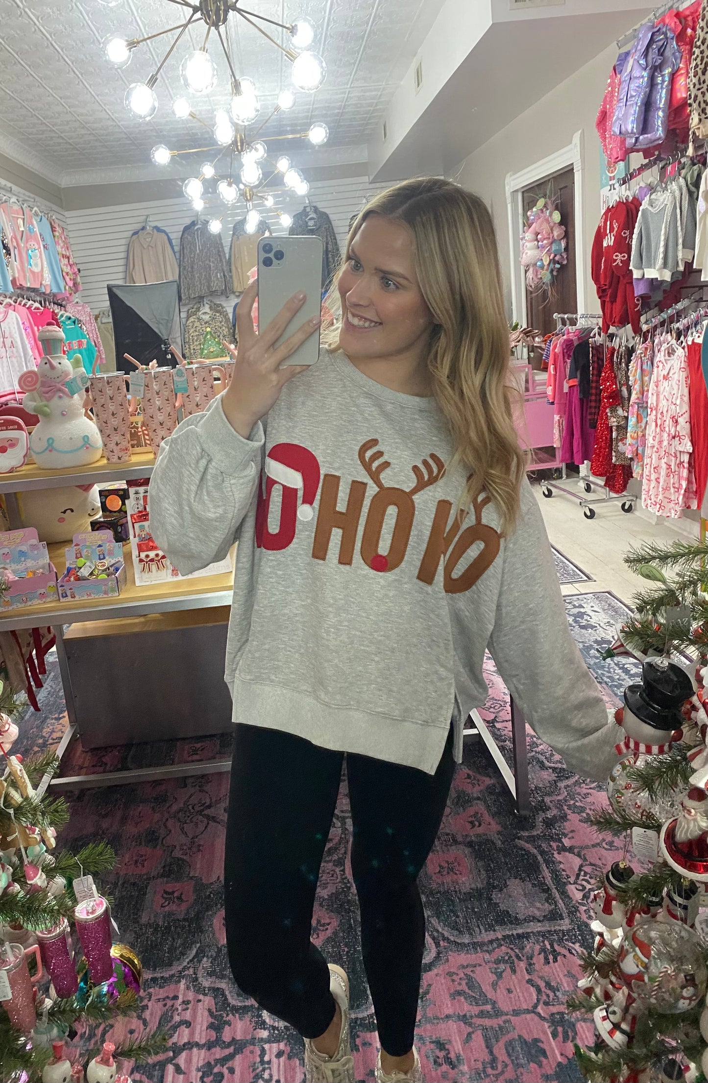 Ho Ho Ho Santa Hat and Reindeer