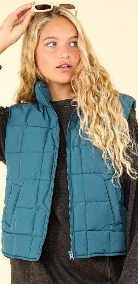 Solid Puffer Padded Warm Vest