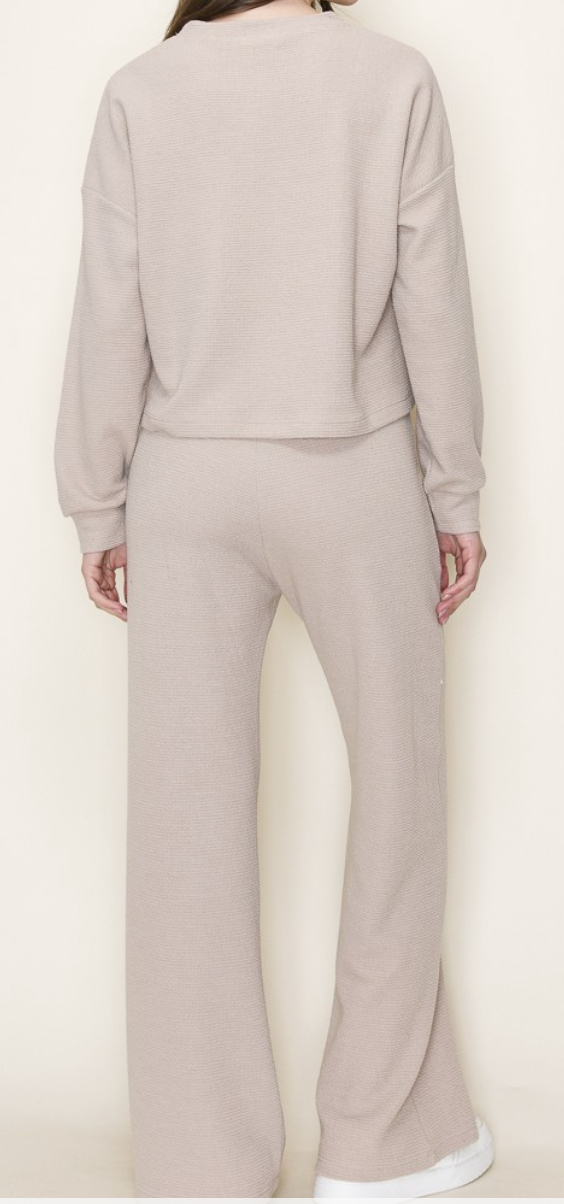 Tan Waffle Knit Set