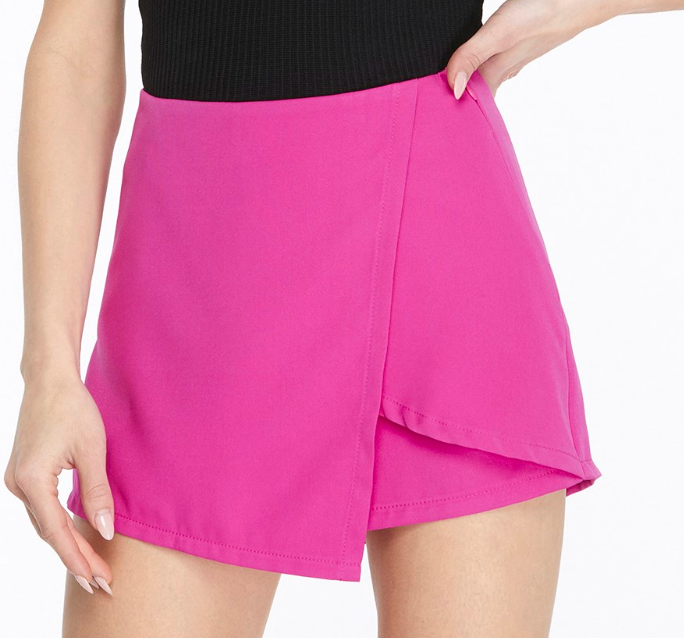 FRONT WRAP WOVEN SKORTS