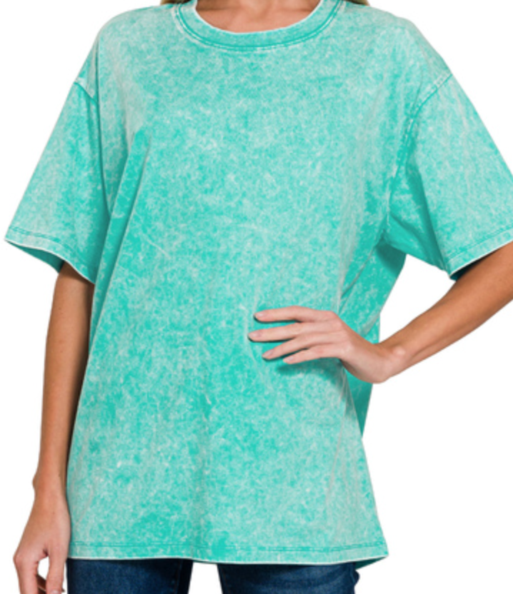 WASHED SHORT SLEEVE TOP