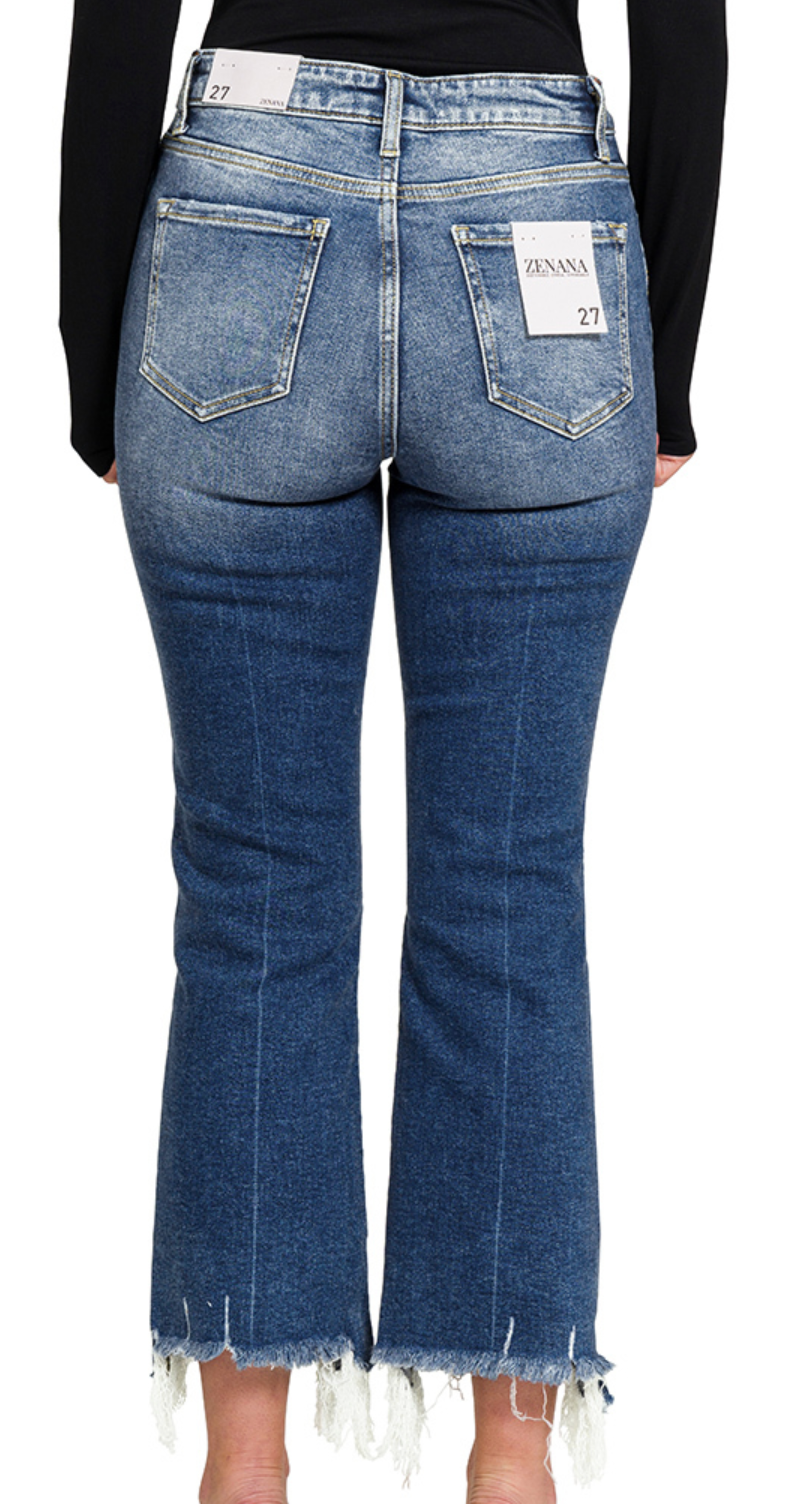 Crop Flare Denim Pants