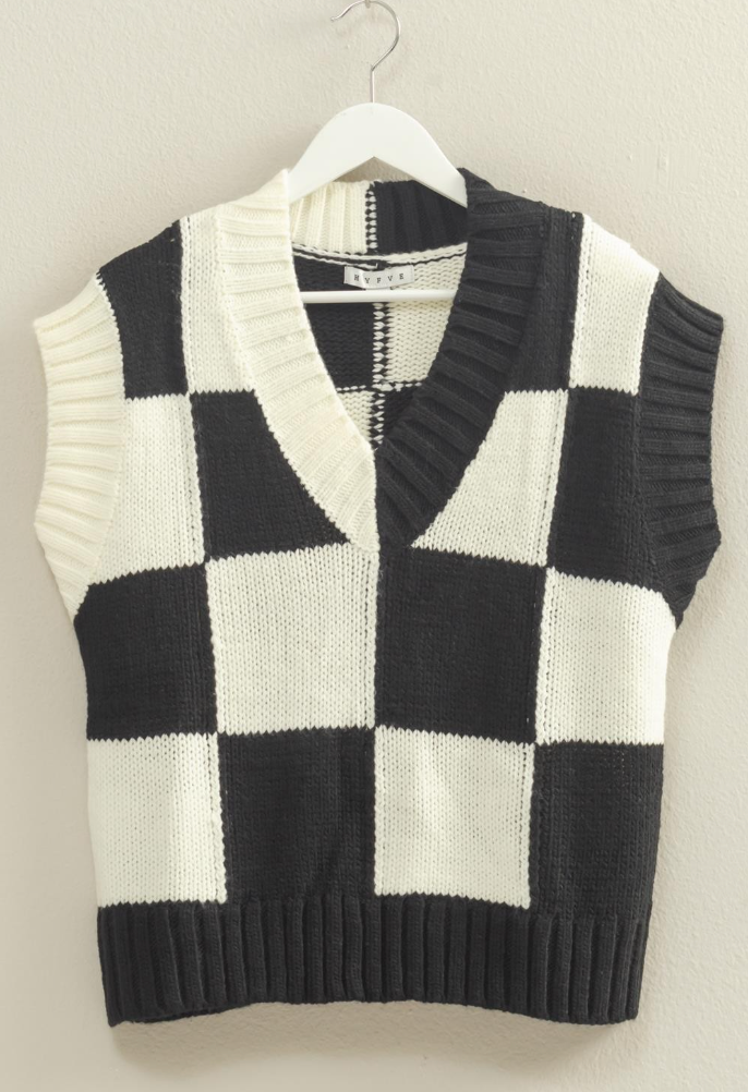 Checkered Sweater Vest