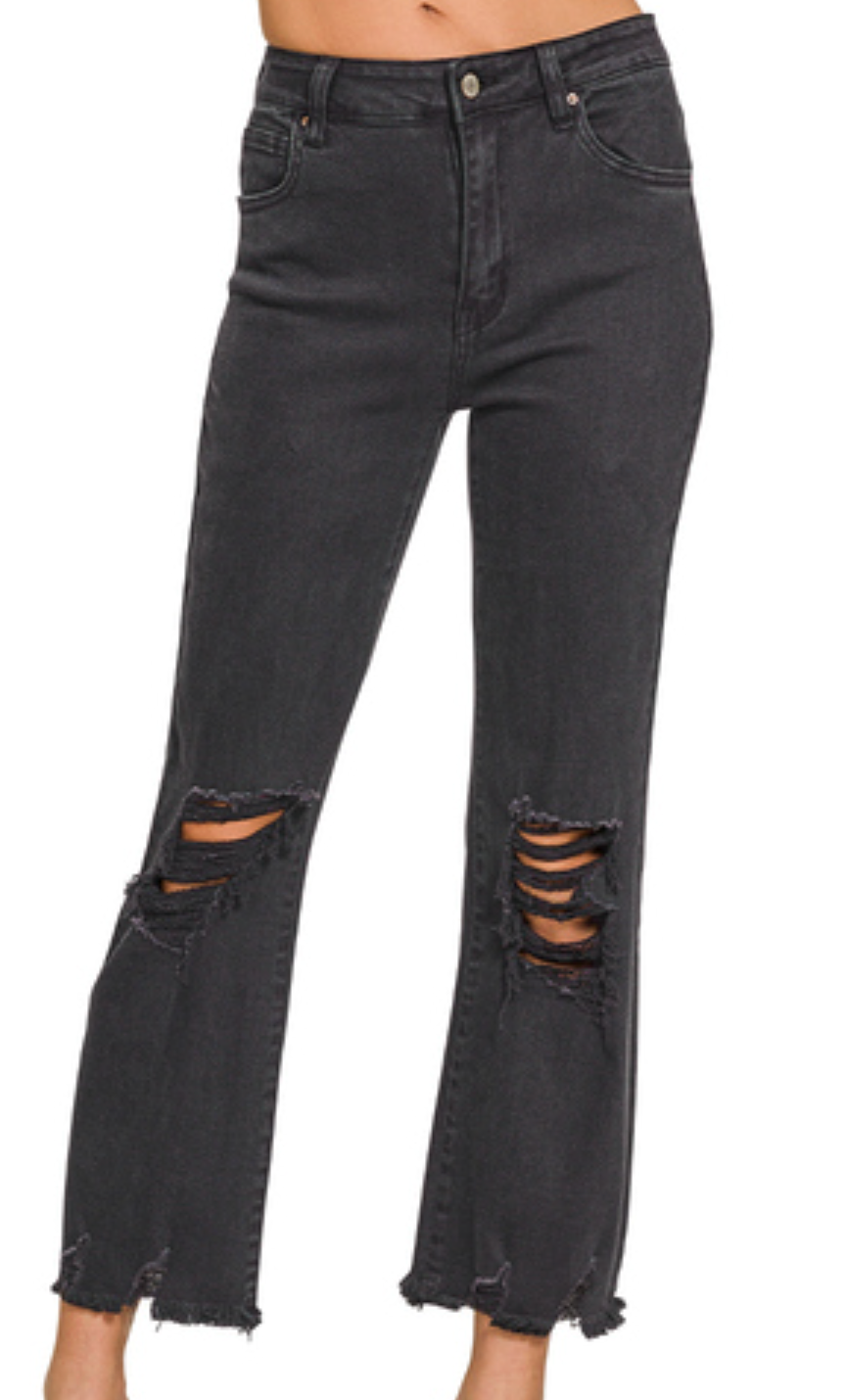 Distressed Color Denim