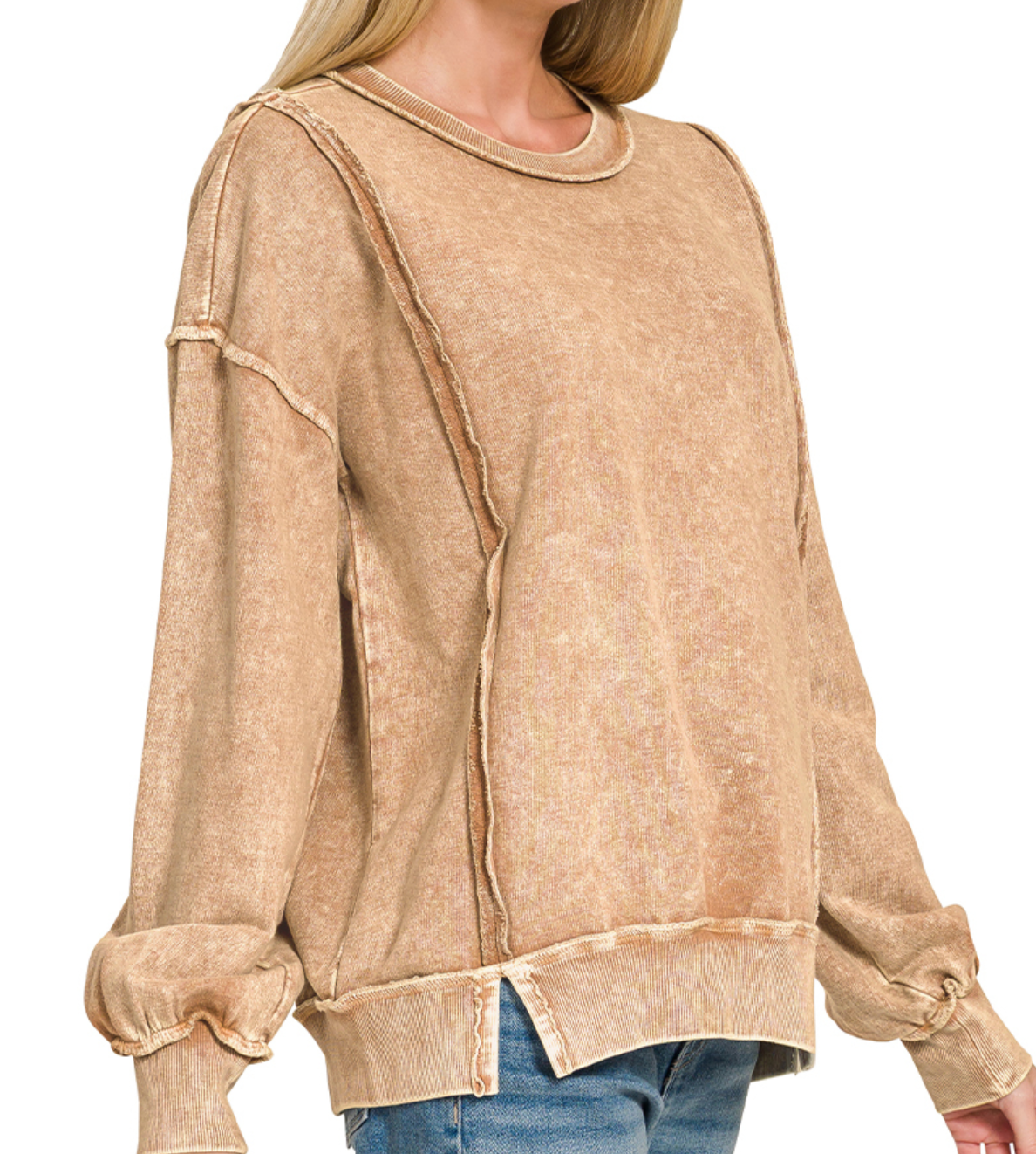 Halo snow washed terry sweatshirt