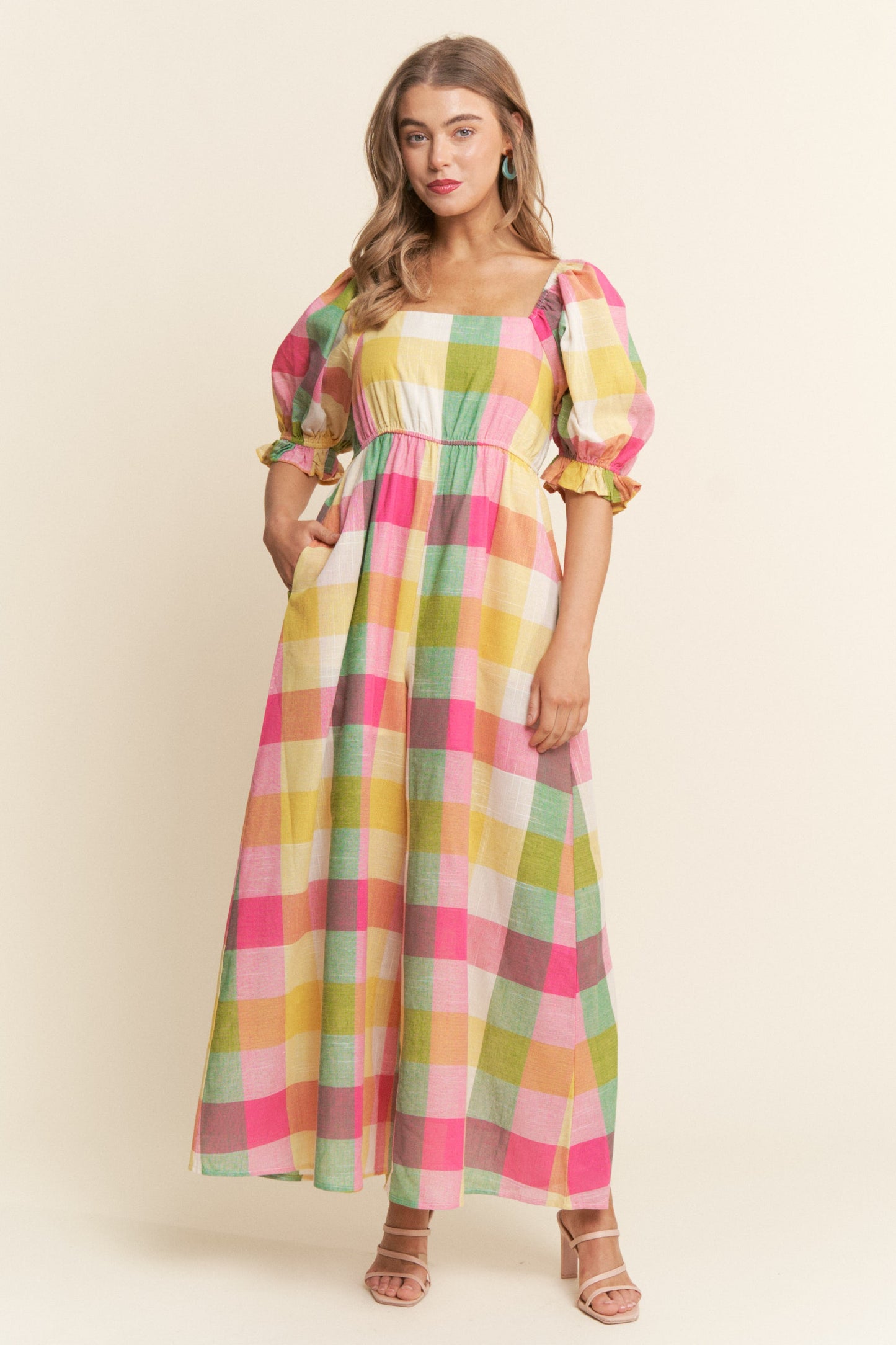 Multi Color Checkered Jumpsuit