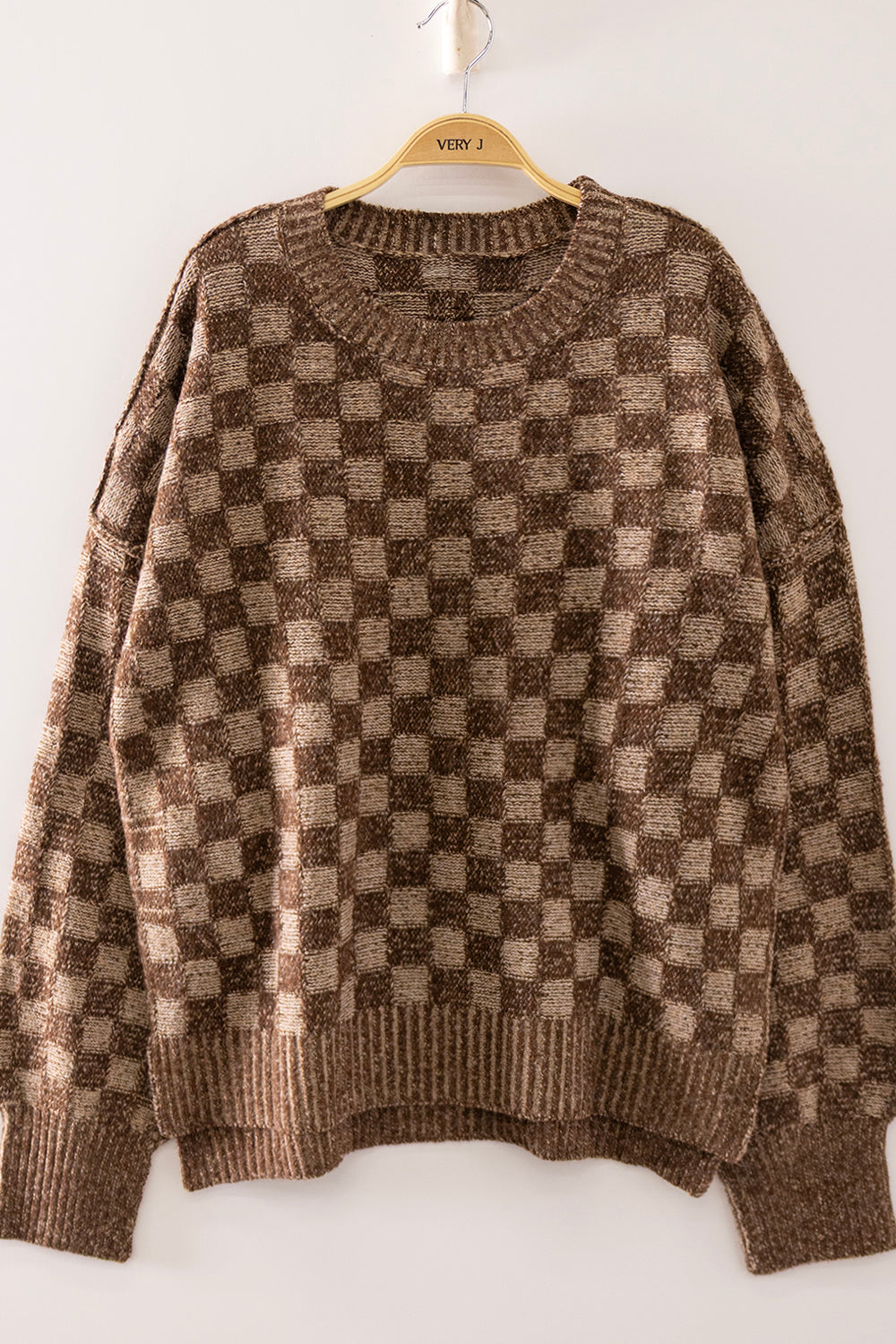 Checker Print Sweater