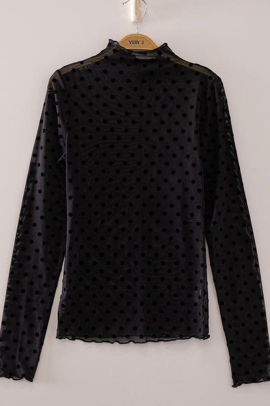 Polka Dot Mesh Top