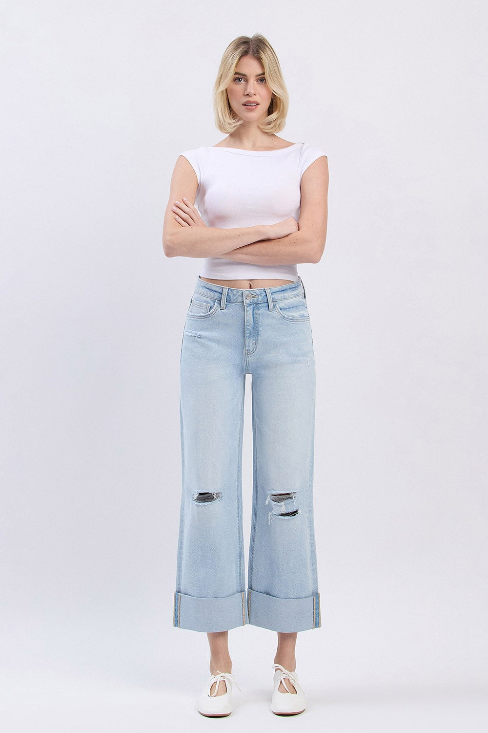 Cuffed Up Denim Jeans