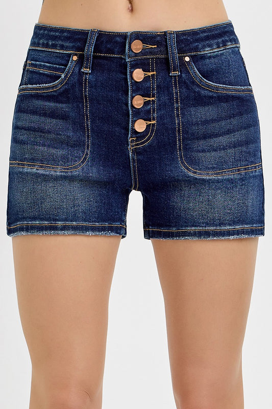 High Rise Patch Pocket Shorts