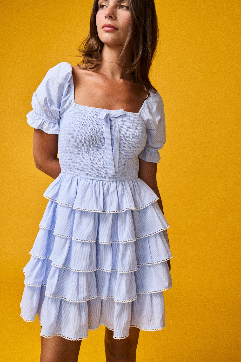 Bailey Smocked Tiered Ruffle Dress
