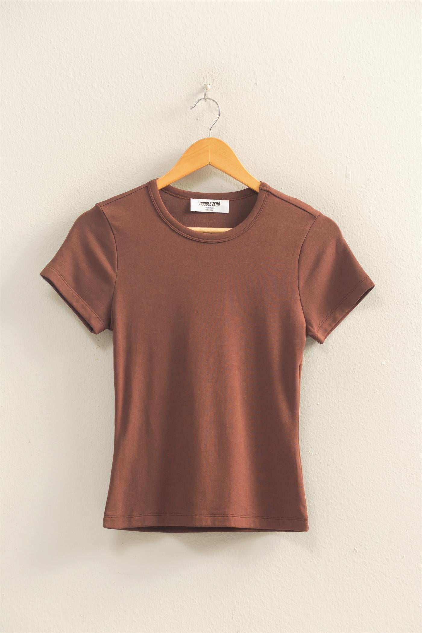 Mineral Washed Crew Neck Short Sleeve Top