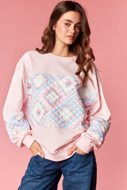 Quilted Patchwork Sweatshirt