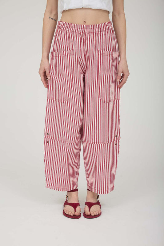 Stripe Pocket Detail Wide Leg Pants