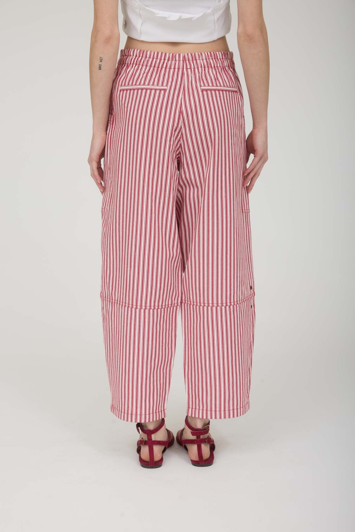 Stripe Pocket Detail Wide Leg Pants