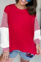 Red Colorblock Sweatshirt