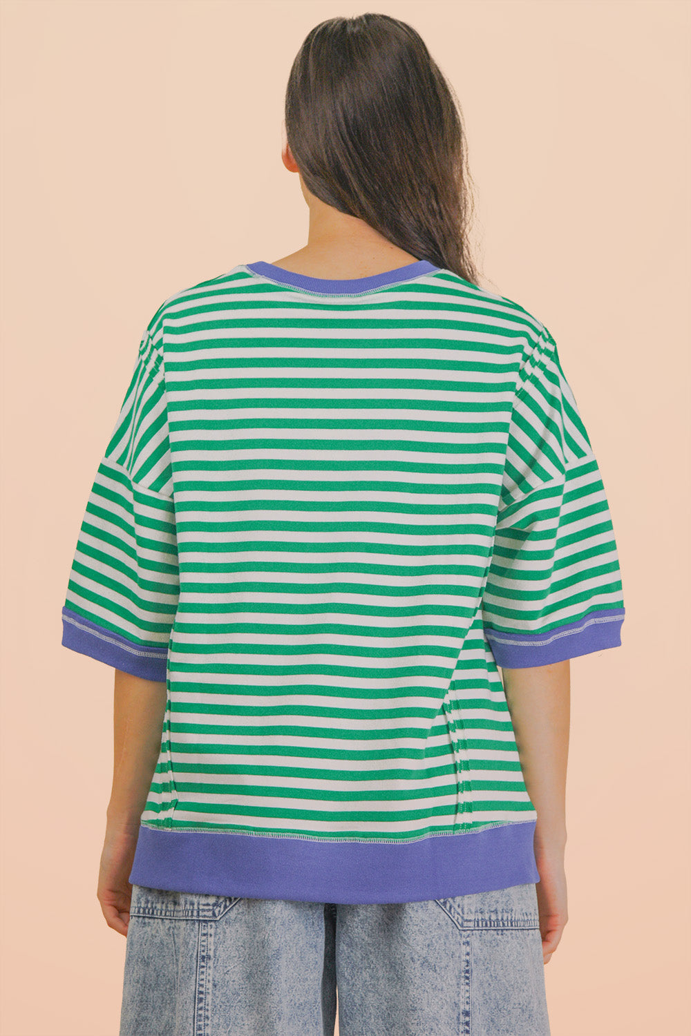 Oversized Stripe Casual Knit Top