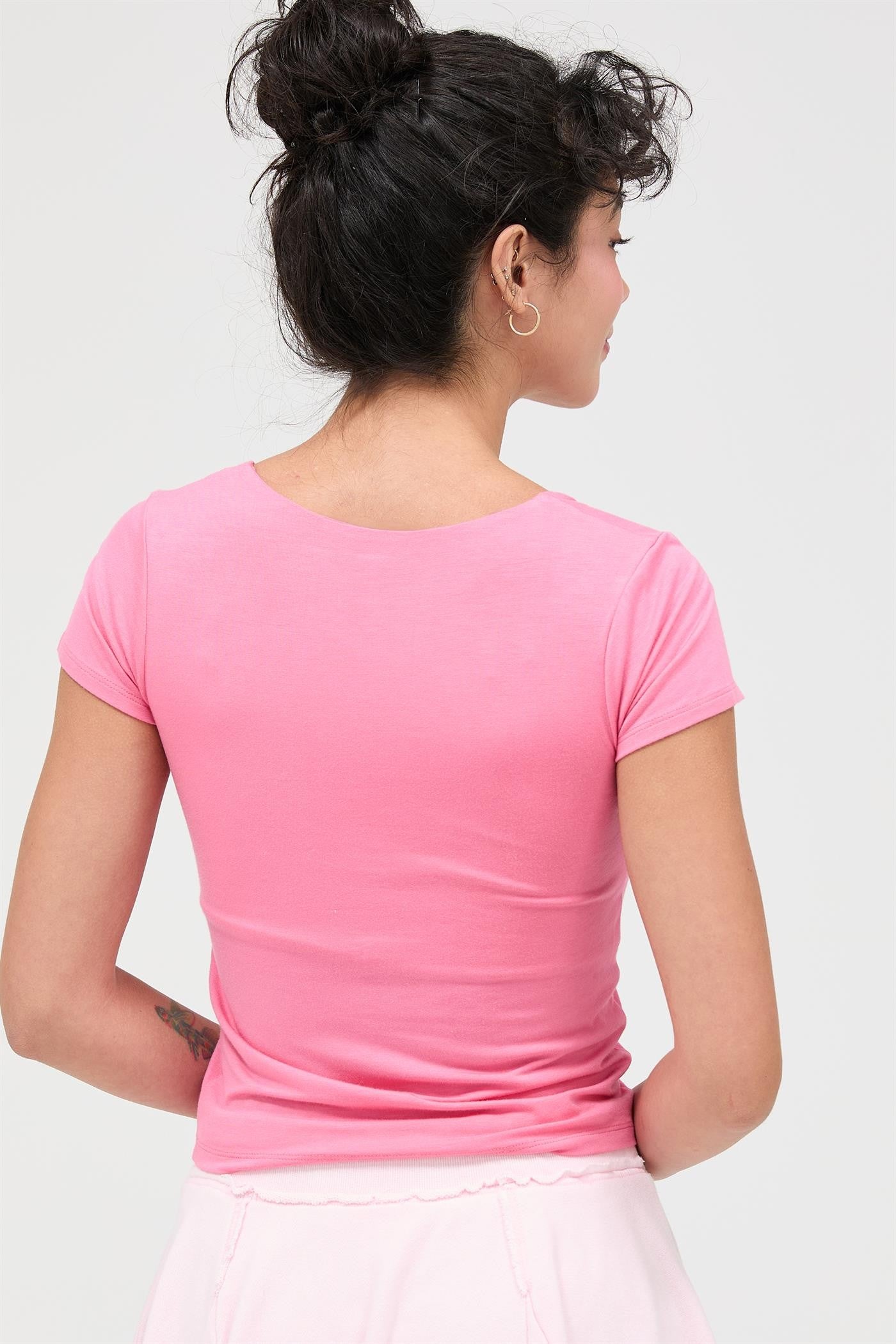 Square Neck Cap Sleeve Top