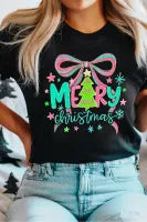 Black Tee Merry Christmas