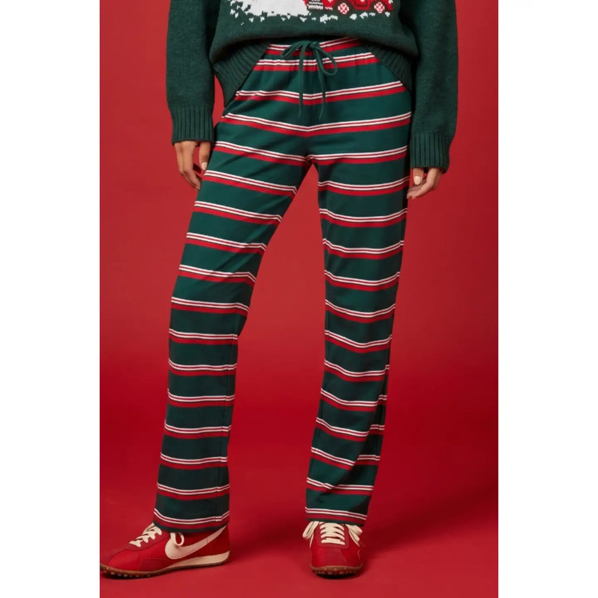Multi stripe drawstring pants