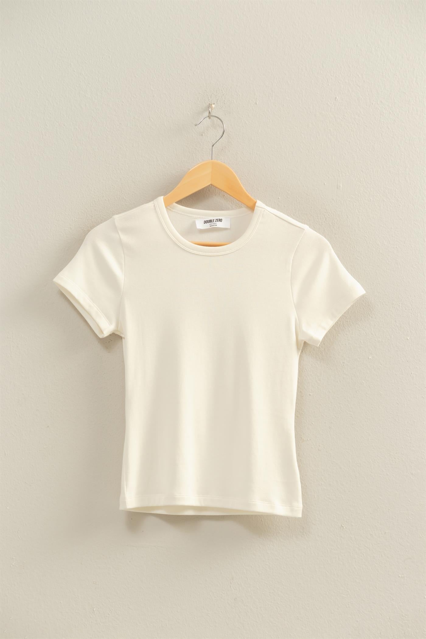 Mineral Washed Crew Neck Short Sleeve Top