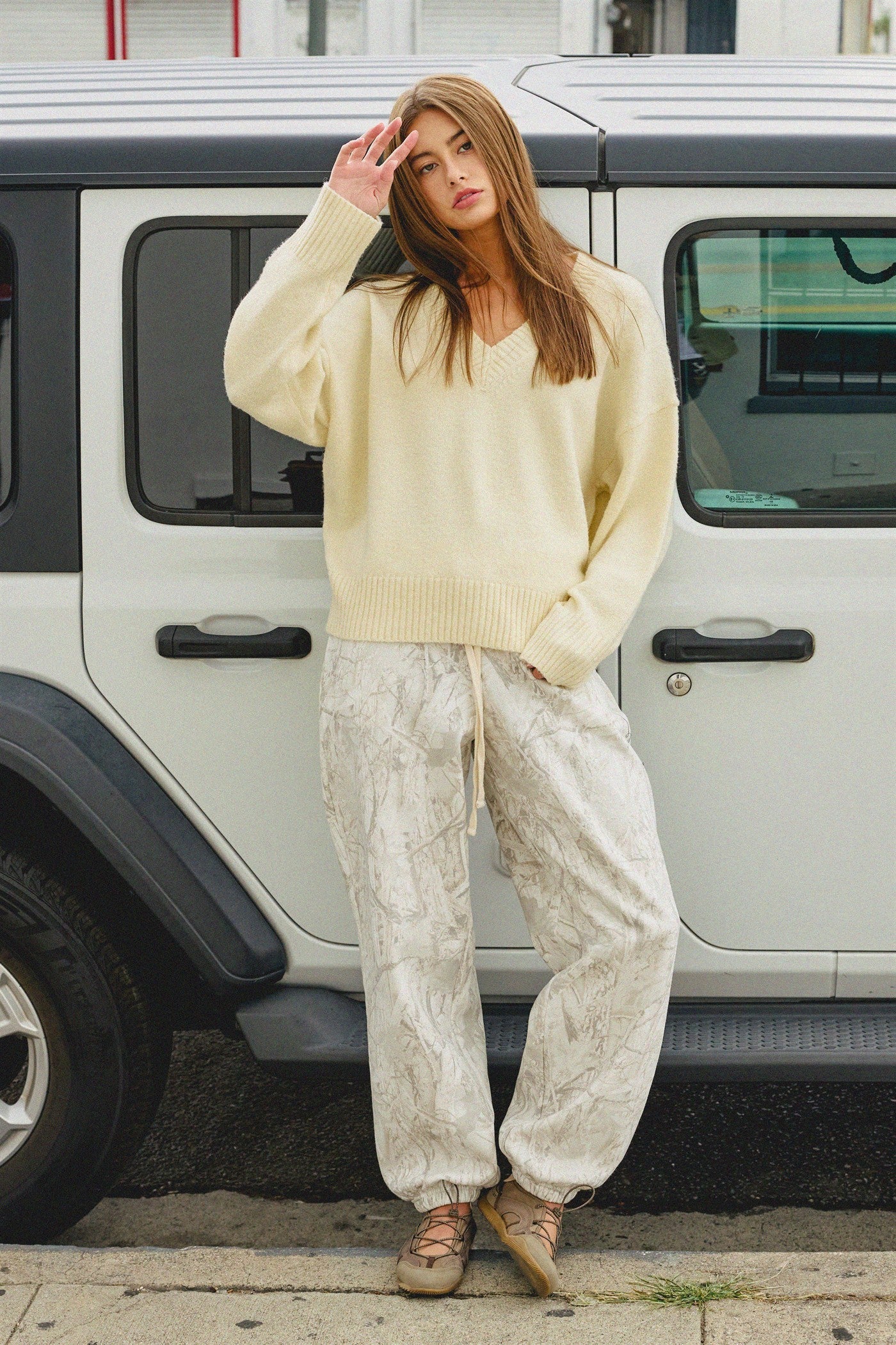 Tree Camouflage Print Jogger Pants