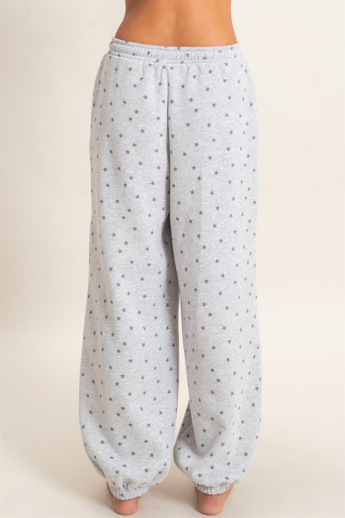 Star Print Elastic Waist Jogger Pants