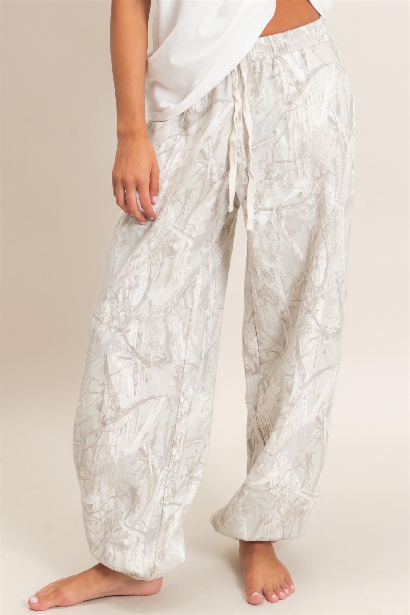 Tree Camouflage Print Jogger Pants
