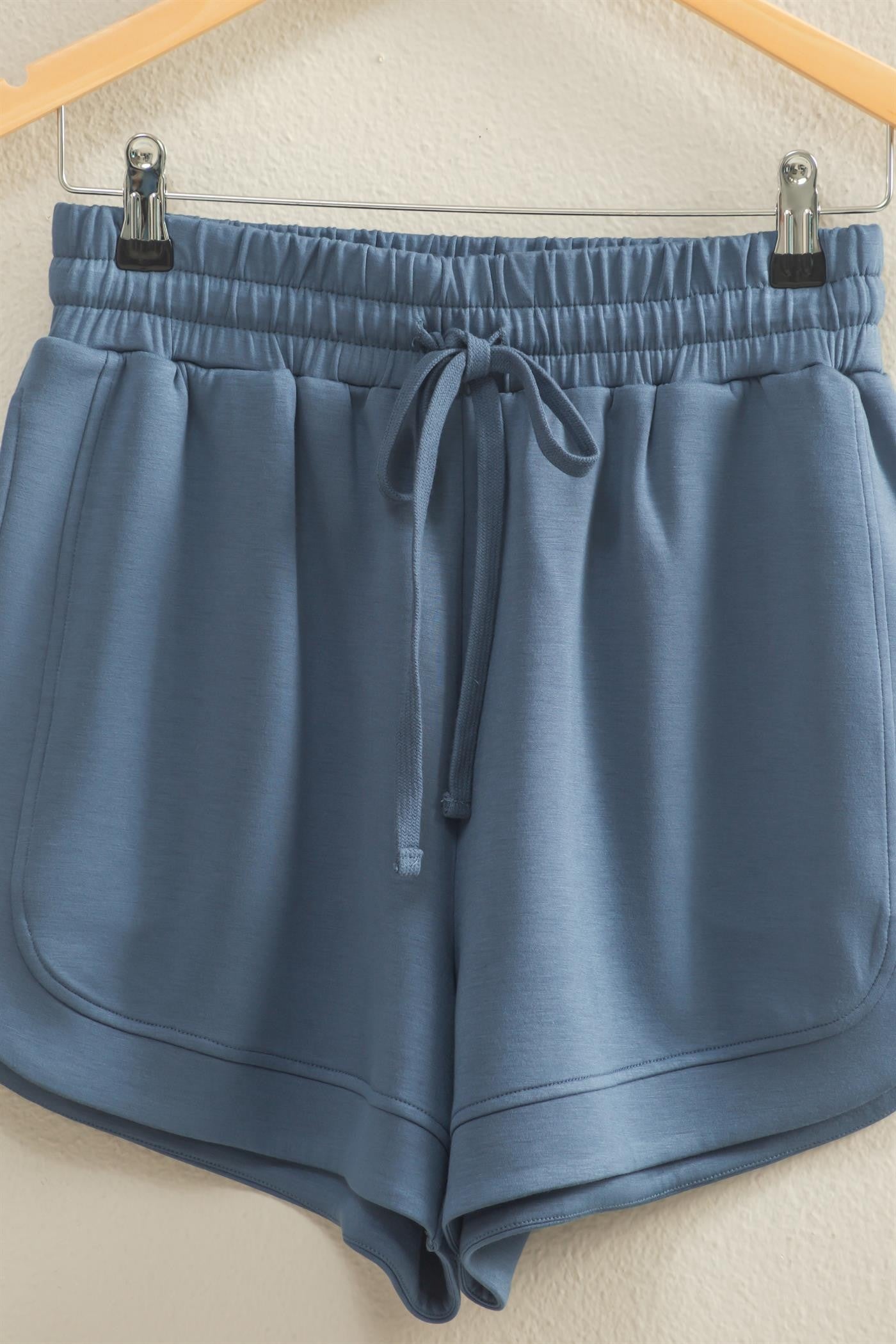 Scuba Elasticized Waist Casual Loose Sweat Shorts